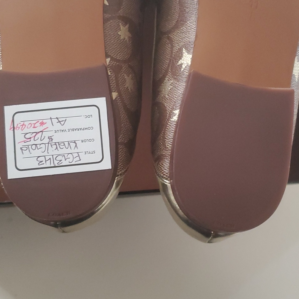 Coach-Haley Sig PVC Loafer-Style No FG3143 232368 - Color:Khaki/Gold - Size 11 B - Picture 7 of 13